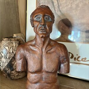ART Bronzed Clay Sculpture Male Bust